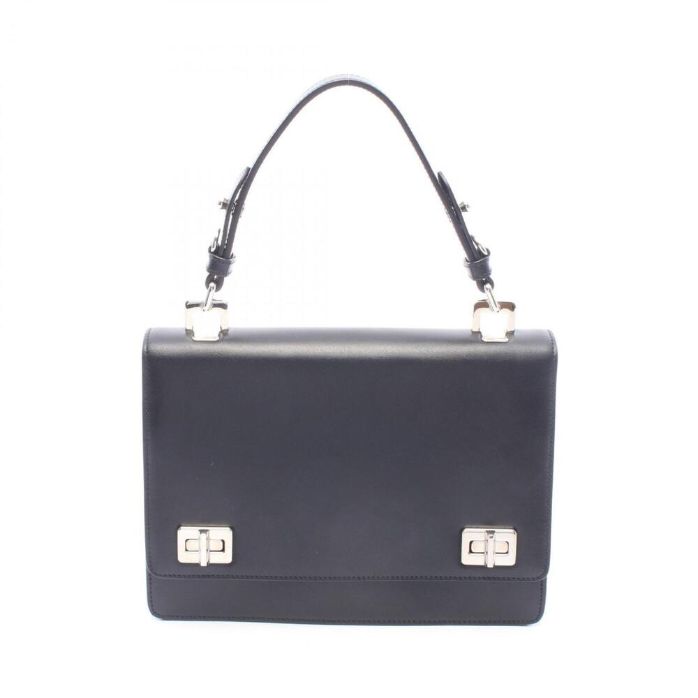 Prada SOFT CALF Handbag, Leather, Women's, Black, 1BD071